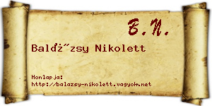 Balázsy Nikolett névjegykártya