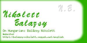 nikolett balazsy business card